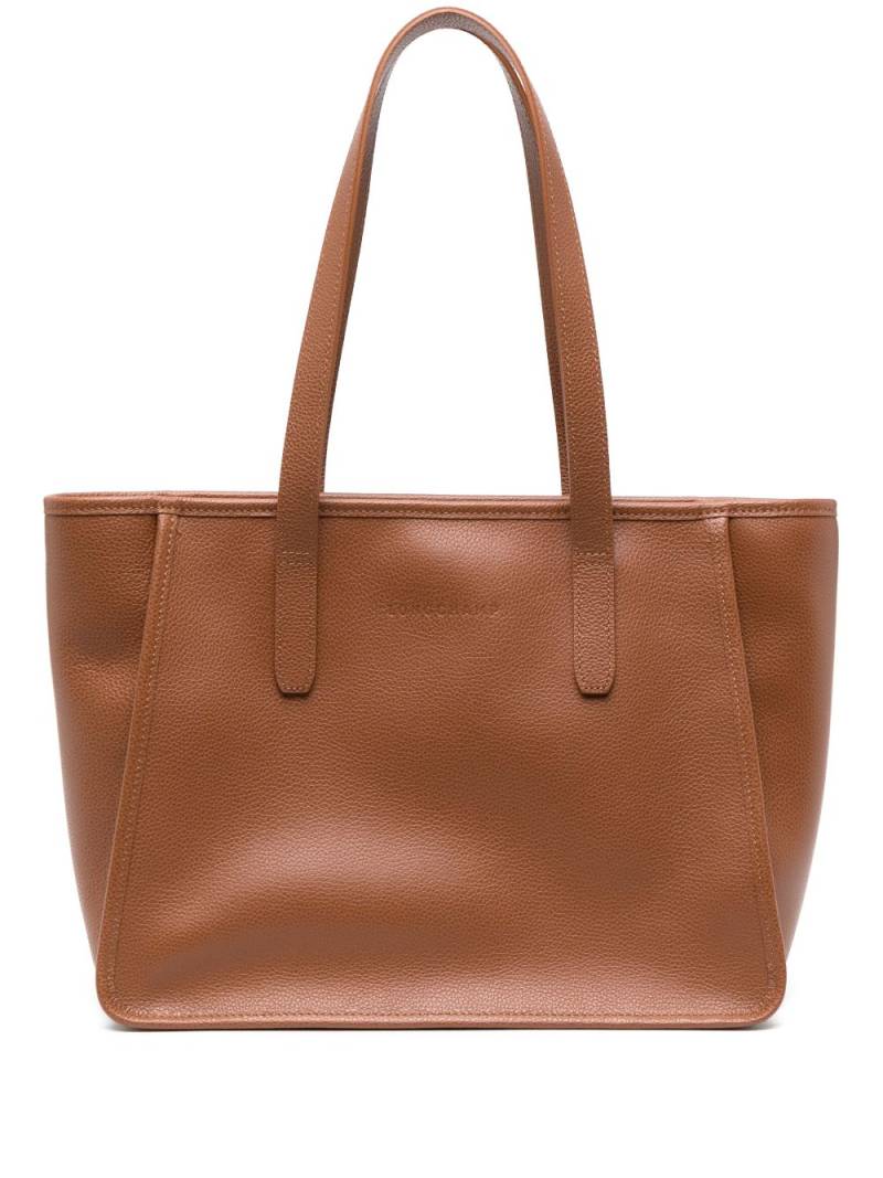 Longchamp Le Foulonné medium leather tote bag - Brown von Longchamp