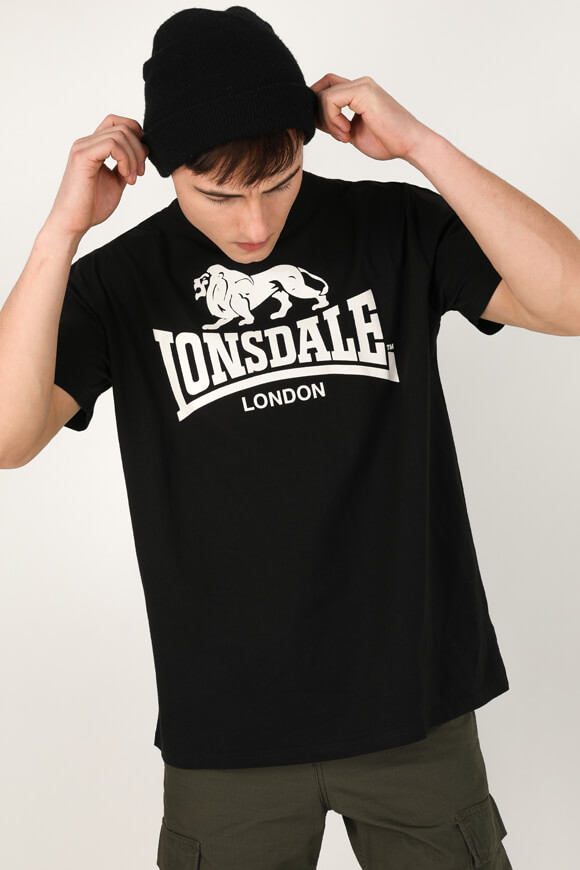 Lonsdale T-Shirt | Schwarz + Weiss | Herren  | L von Lonsdale