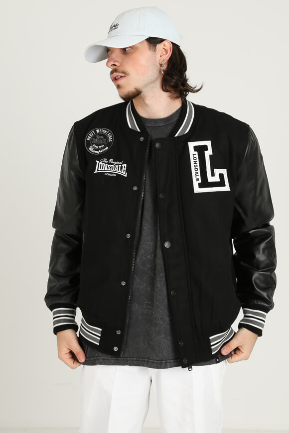 Lonsdale Wattierte Collegejacke | Schwarz | Herren  | L von Lonsdale