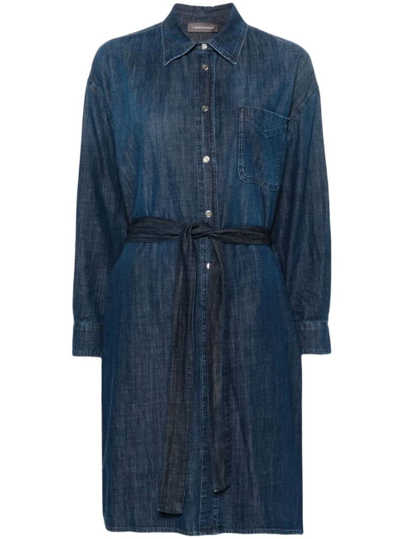 Lorena Antoniazzi belted denim midi dress - Blue von Lorena Antoniazzi