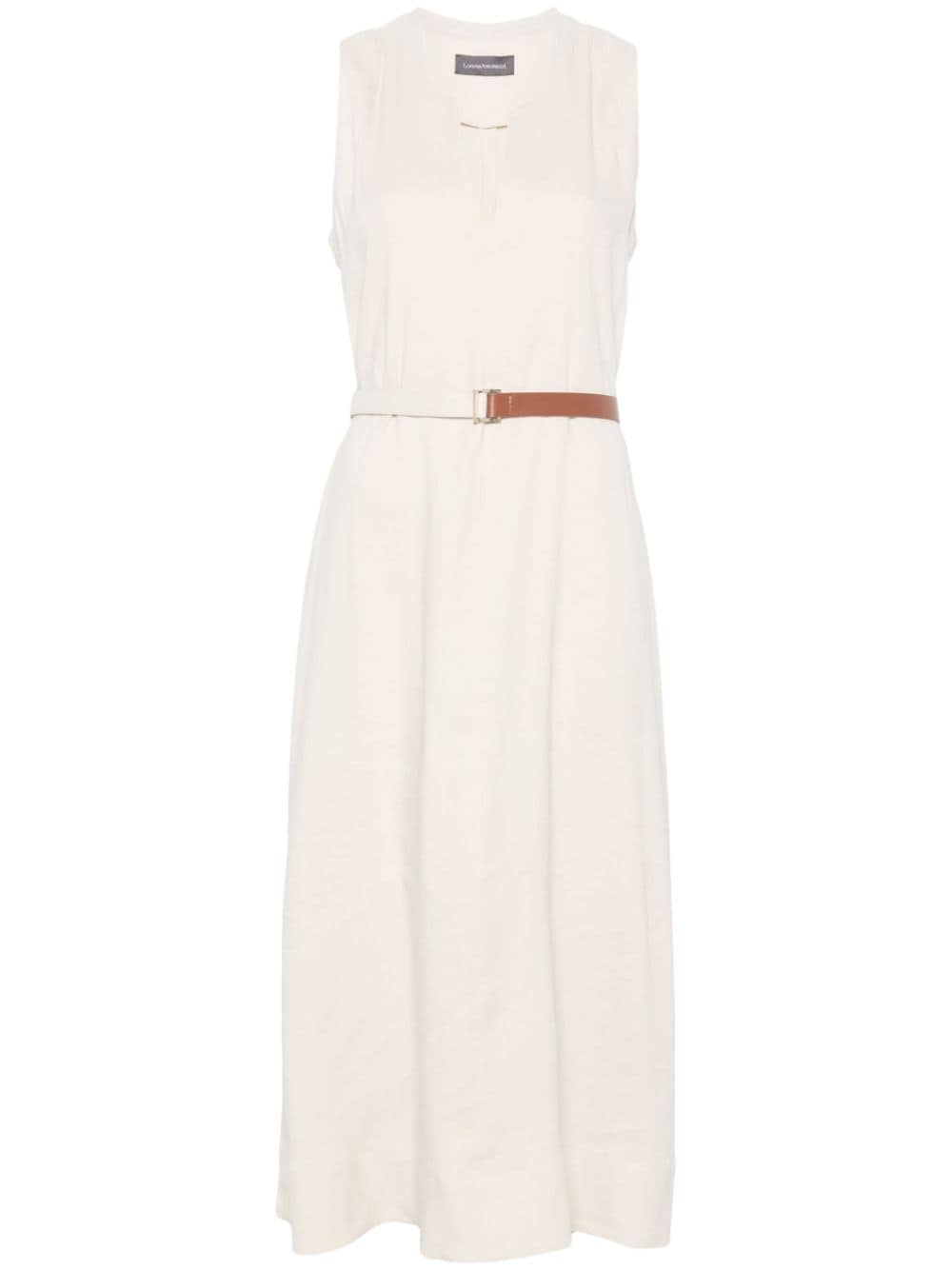 Lorena Antoniazzi belted midi dress - Neutrals von Lorena Antoniazzi