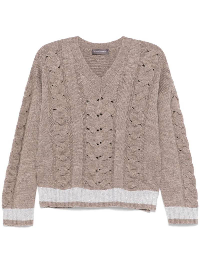 Lorena Antoniazzi cable-knit sweater - Grey von Lorena Antoniazzi