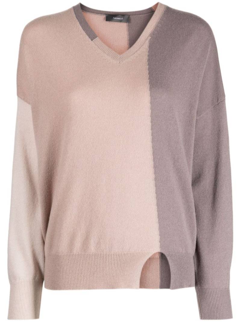 Lorena Antoniazzi colour-block cashmere jumper - Brown von Lorena Antoniazzi