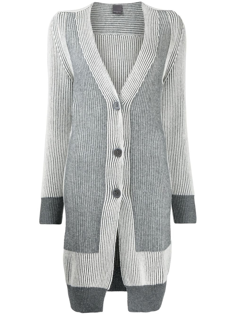 Lorena Antoniazzi colour-block ribbed-knit cardi-coat - Grey von Lorena Antoniazzi