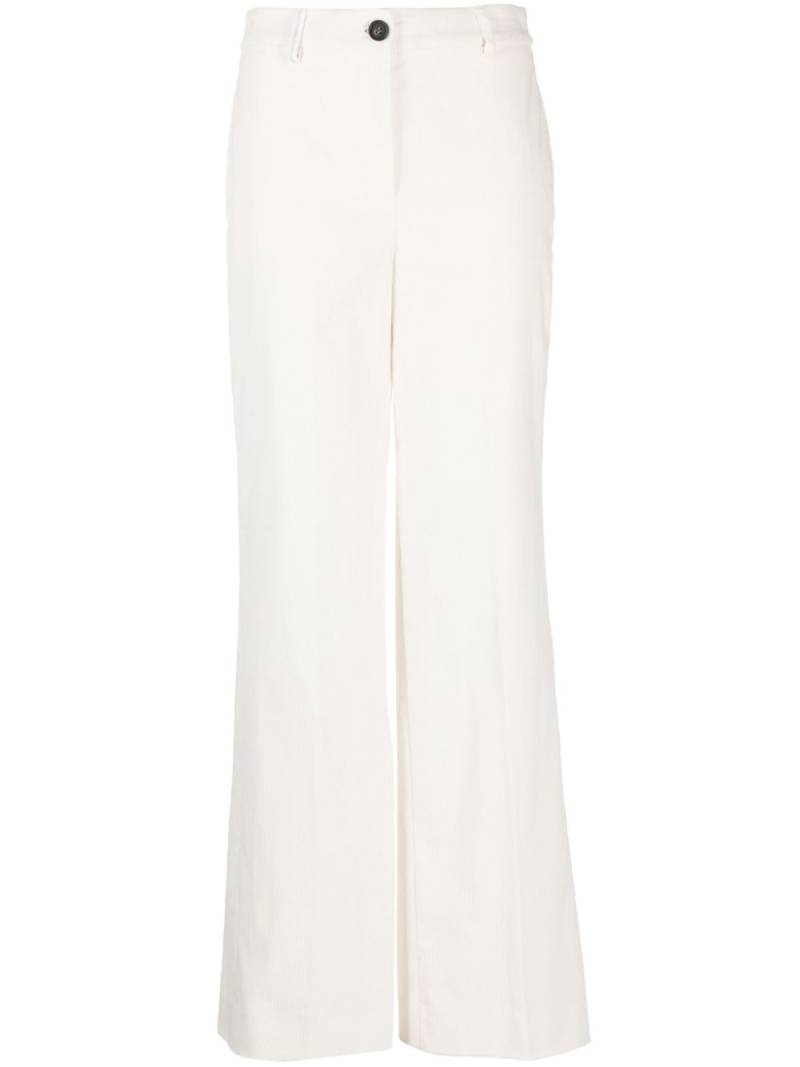 Lorena Antoniazzi corduroy high-waist wide-leg trousers - White von Lorena Antoniazzi