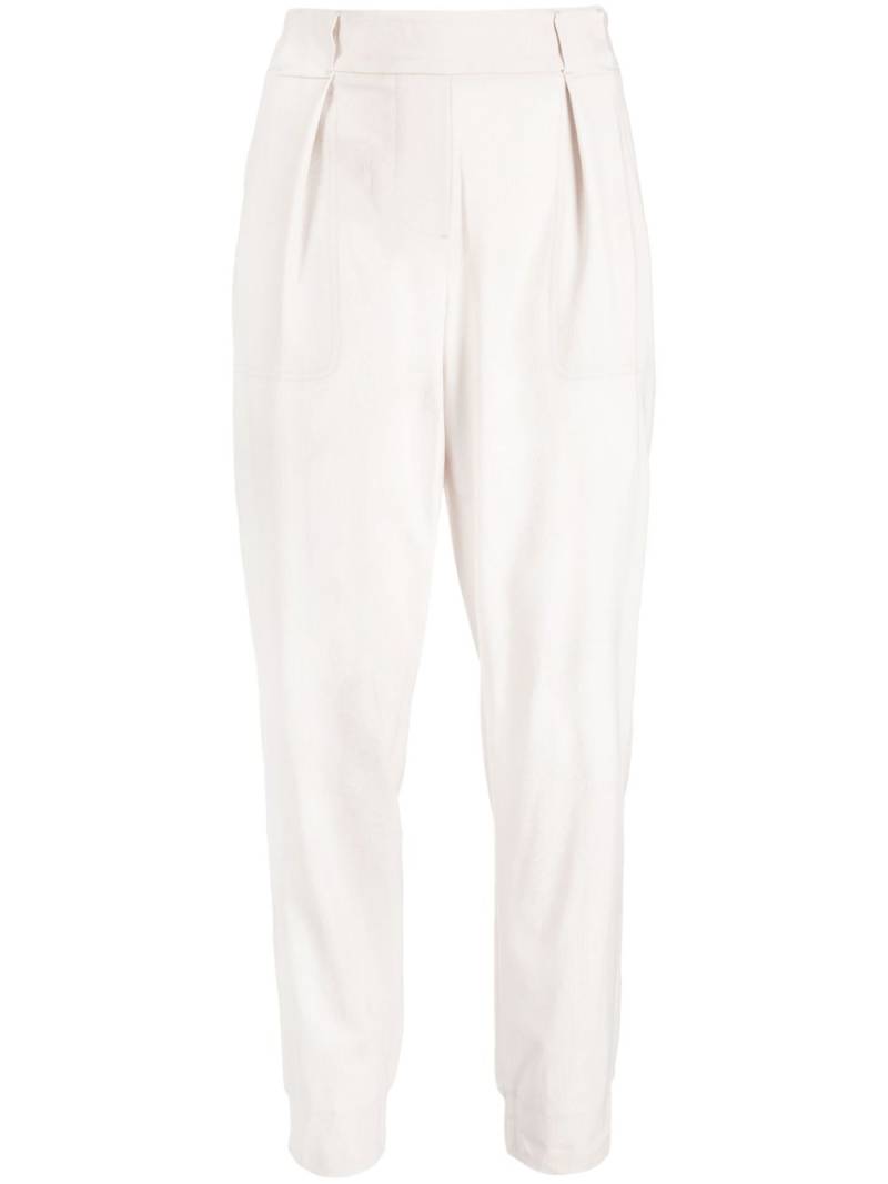 Lorena Antoniazzi creased ribbed-band tapered trousers - Neutrals von Lorena Antoniazzi