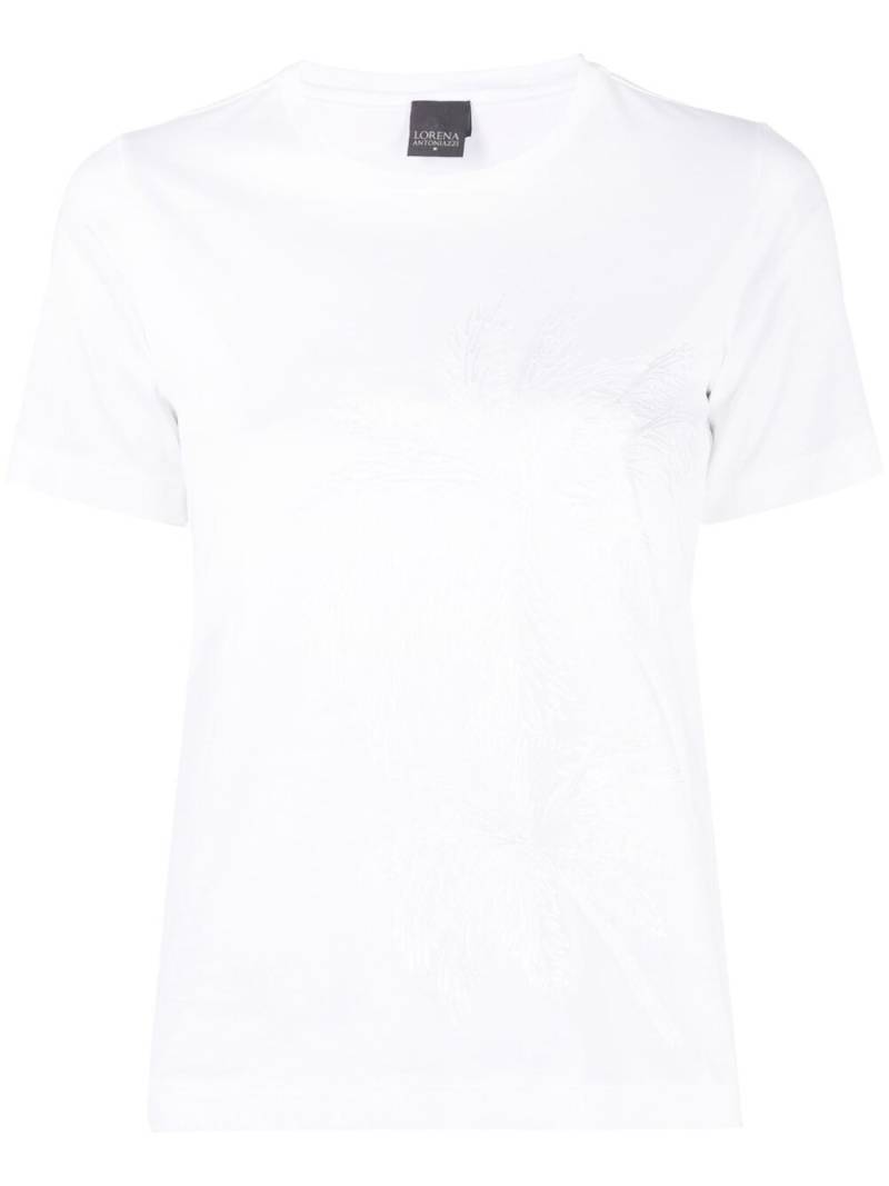 Lorena Antoniazzi embroidered cotton T-shirt - White von Lorena Antoniazzi