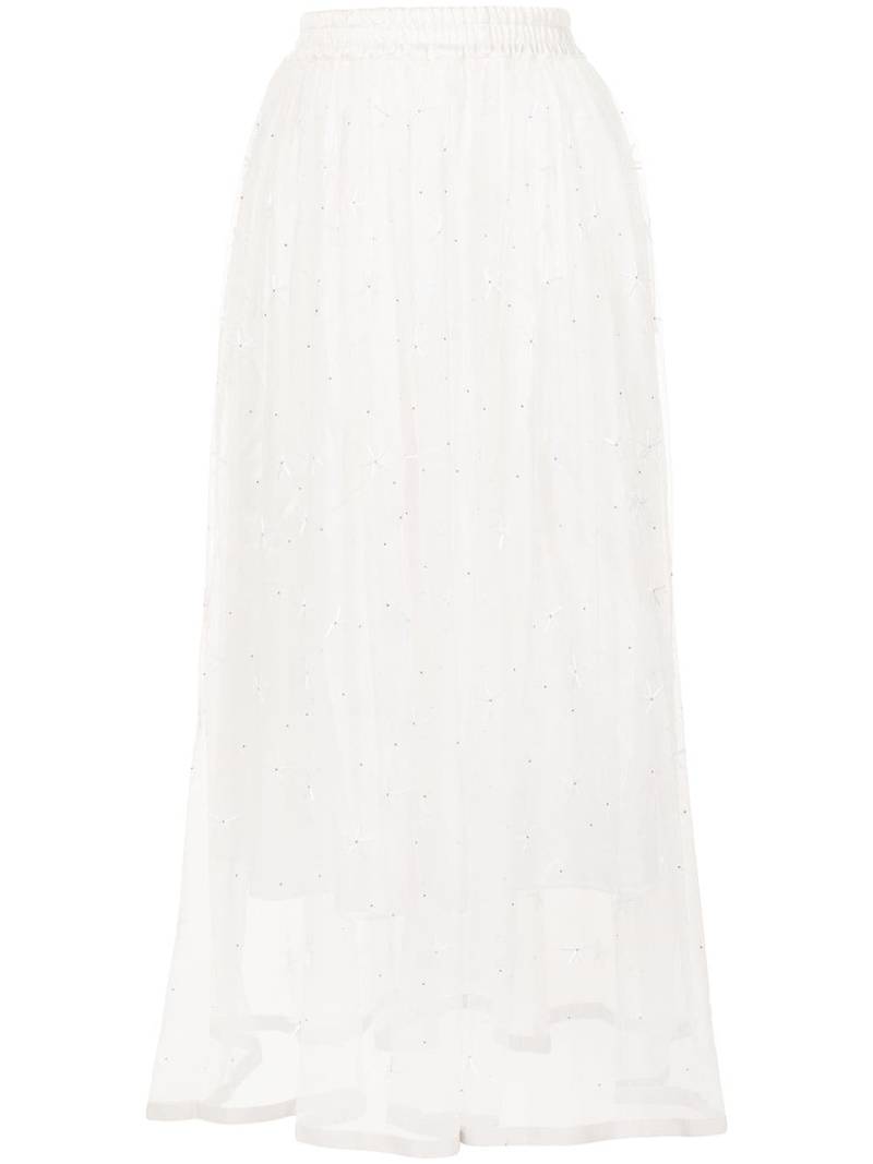 Lorena Antoniazzi flared tulle layered midi skirt - White von Lorena Antoniazzi