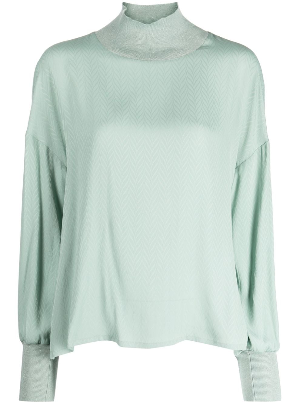 Lorena Antoniazzi high-neck wide-sleeves jumper - Green von Lorena Antoniazzi