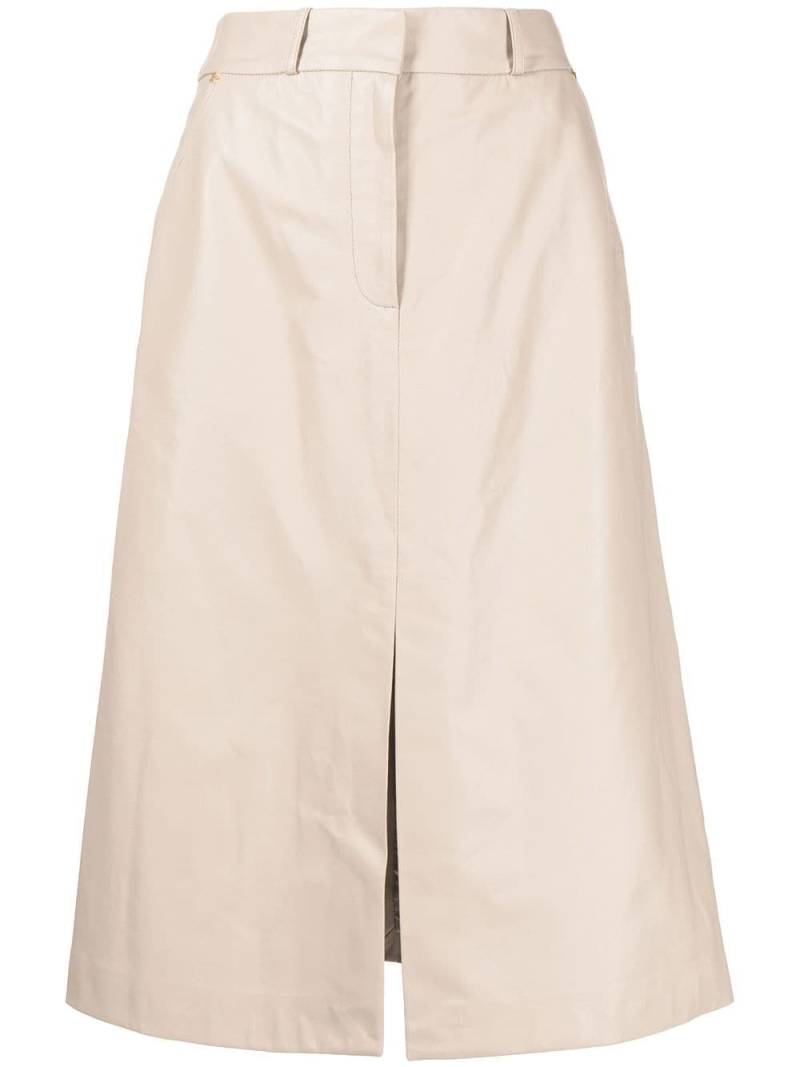 Lorena Antoniazzi high-waisted leather midi skirt - Neutrals von Lorena Antoniazzi