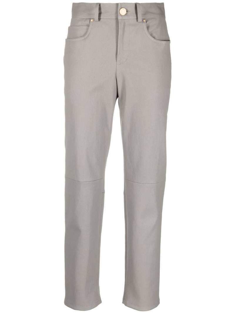 Lorena Antoniazzi high-waisted leather trousers - Grey von Lorena Antoniazzi