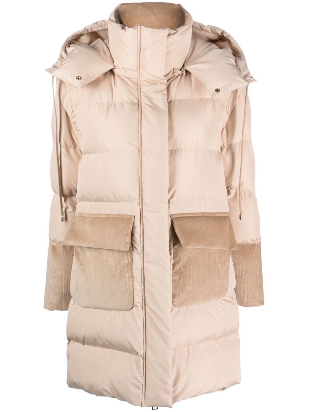 Lorena Antoniazzi hooded panelled padded coat - Neutrals von Lorena Antoniazzi