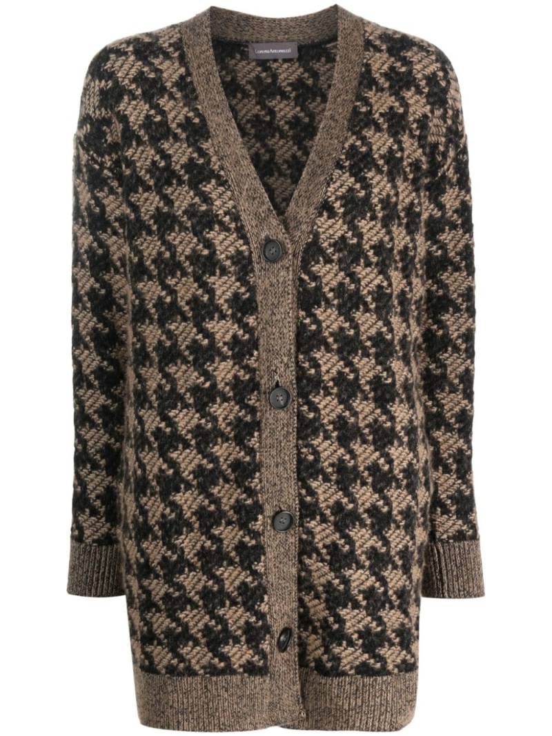 Lorena Antoniazzi houndstooth-pattern knitted cardigan - Neutrals von Lorena Antoniazzi