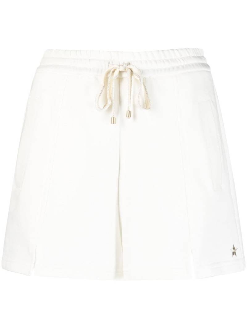 Lorena Antoniazzi logo-embroidery cotton track shorts - White von Lorena Antoniazzi