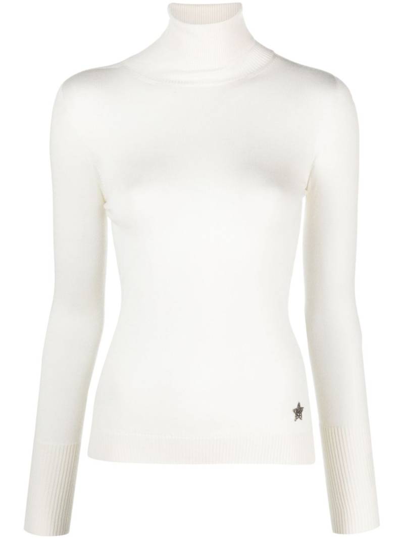 Lorena Antoniazzi logo-patch roll-neck jumper - Neutrals von Lorena Antoniazzi