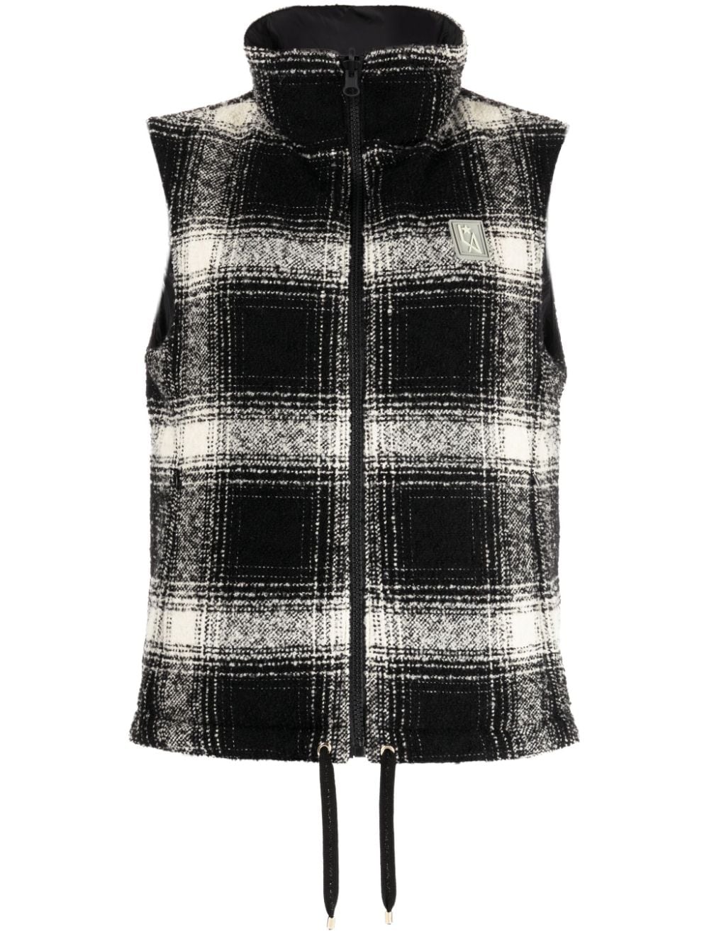 Lorena Antoniazzi plaid-check reversible gilet - Black von Lorena Antoniazzi