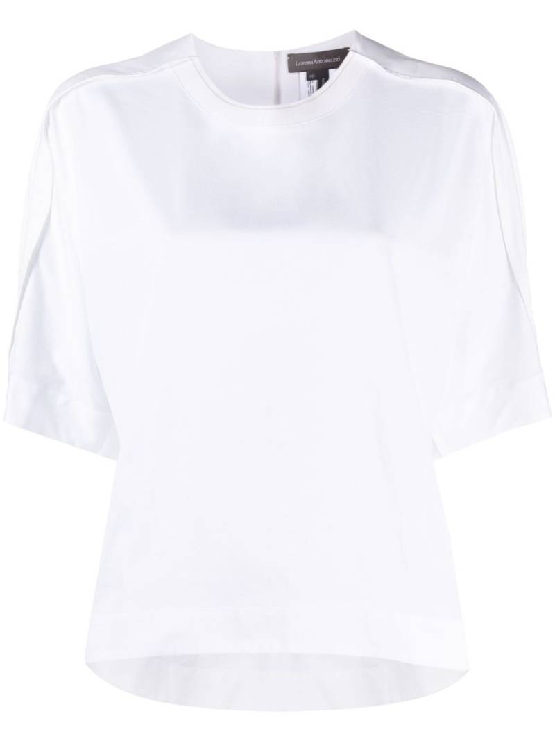 Lorena Antoniazzi pleat-detail short-sleeved blouse - White von Lorena Antoniazzi