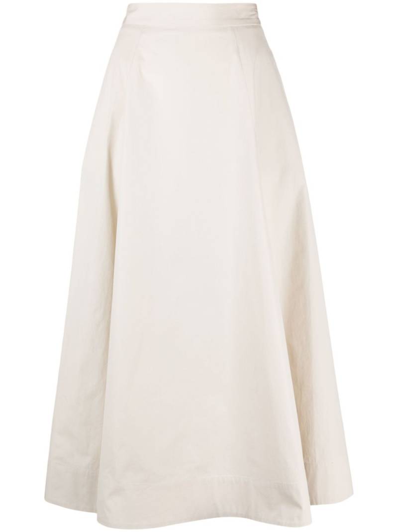 Lorena Antoniazzi pleated cotton midi skirt - Neutrals von Lorena Antoniazzi