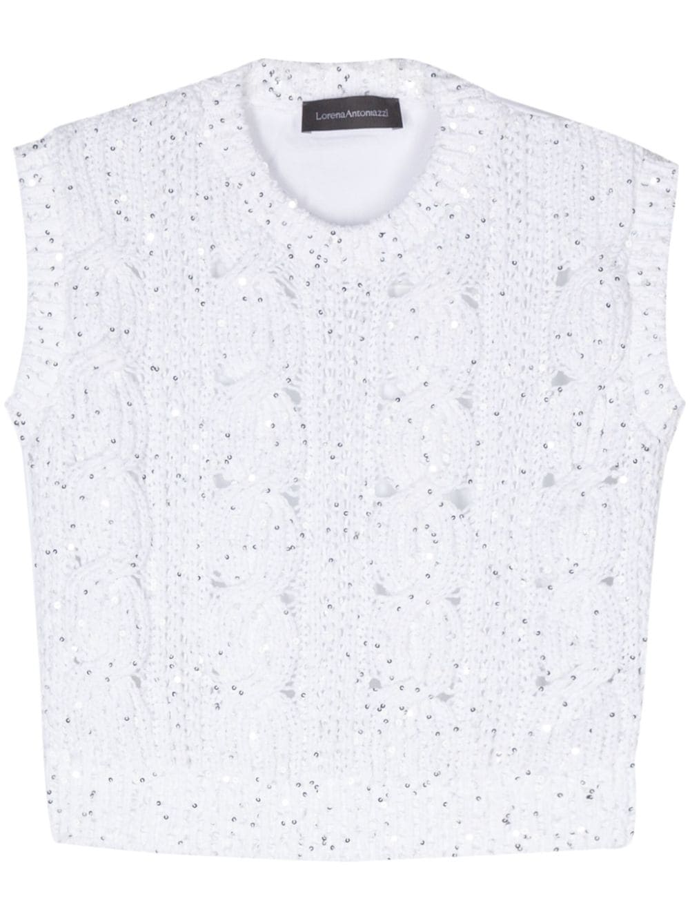 Lorena Antoniazzi sequin-embellished knitted tank top - White von Lorena Antoniazzi