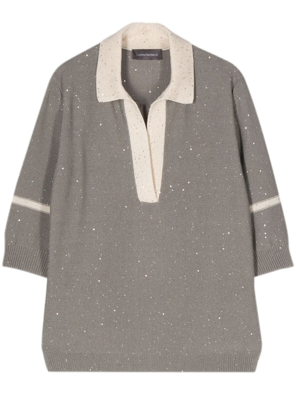 Lorena Antoniazzi sequin-embellished knitted top - Grey von Lorena Antoniazzi