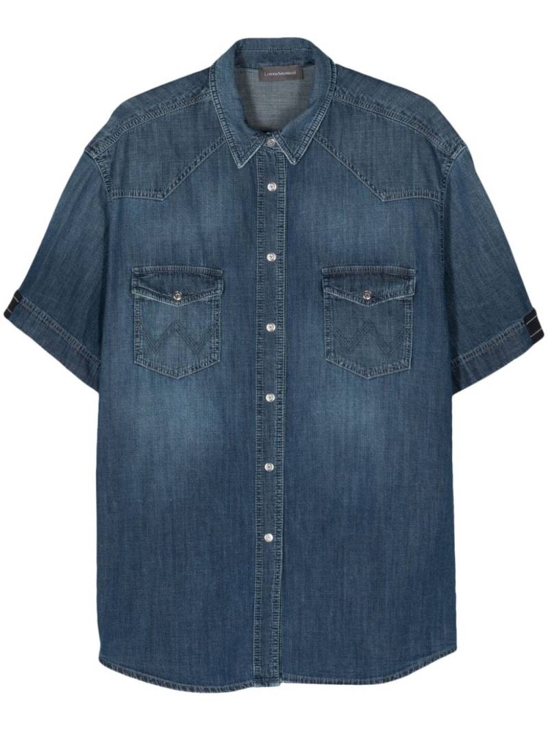 Lorena Antoniazzi short-sleeve denim shirt - Blue von Lorena Antoniazzi