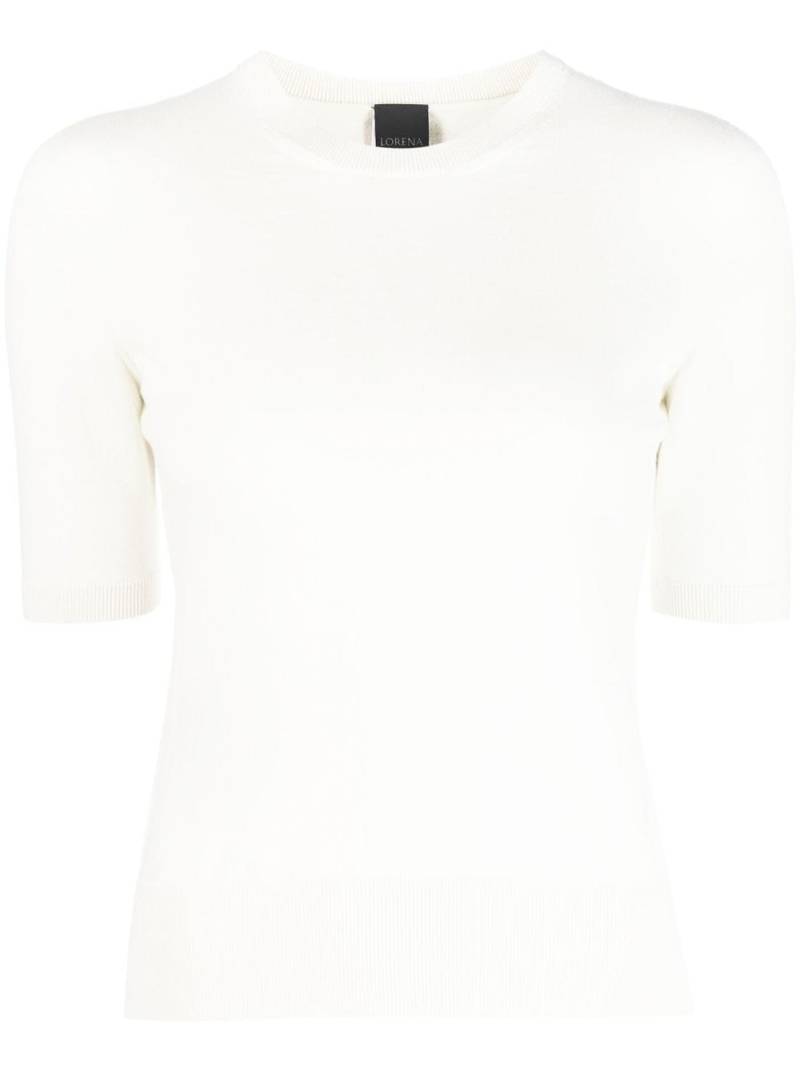 Lorena Antoniazzi short-sleeved knitted top - White von Lorena Antoniazzi