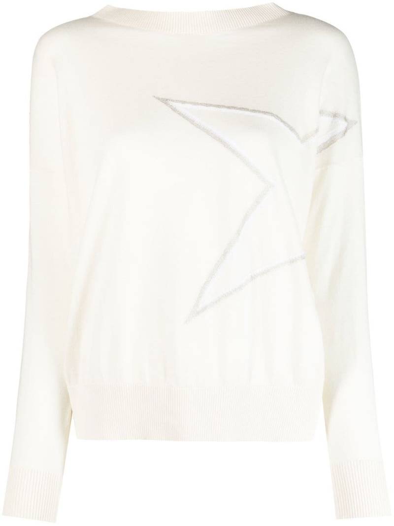 Lorena Antoniazzi star-appliqué boat-neck jumper - White von Lorena Antoniazzi