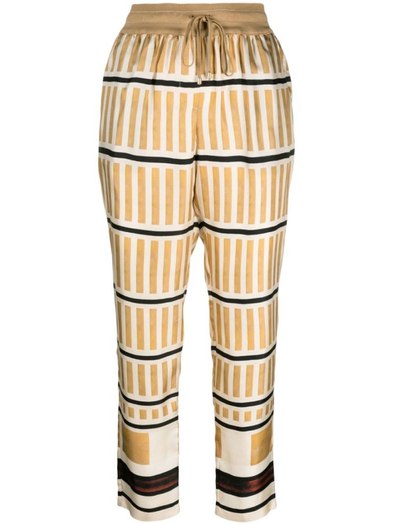 Lorena Antoniazzi stripe-print cropped trousers - Neutrals von Lorena Antoniazzi