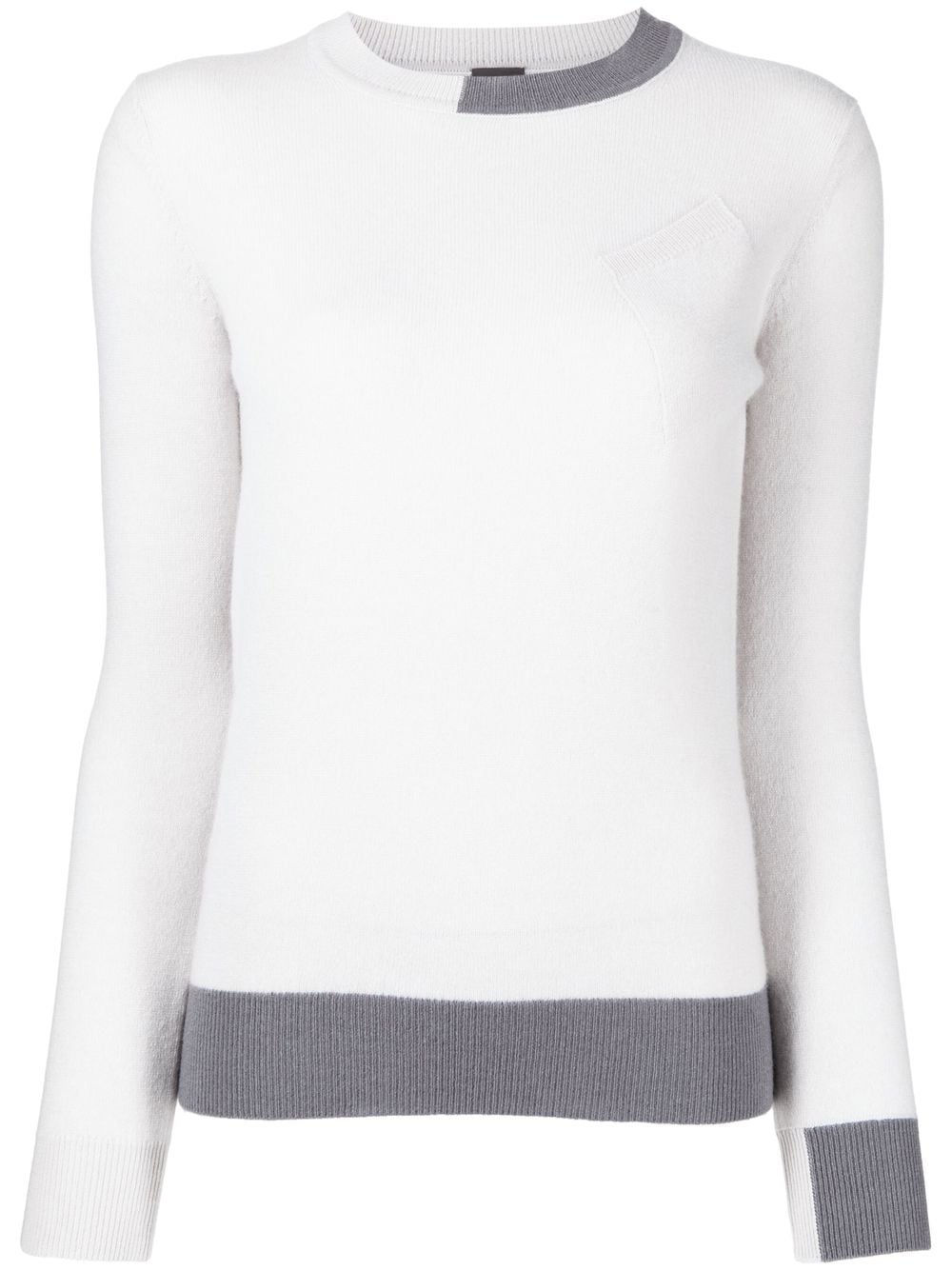 Lorena Antoniazzi two-tone fine knit jumper - Grey von Lorena Antoniazzi