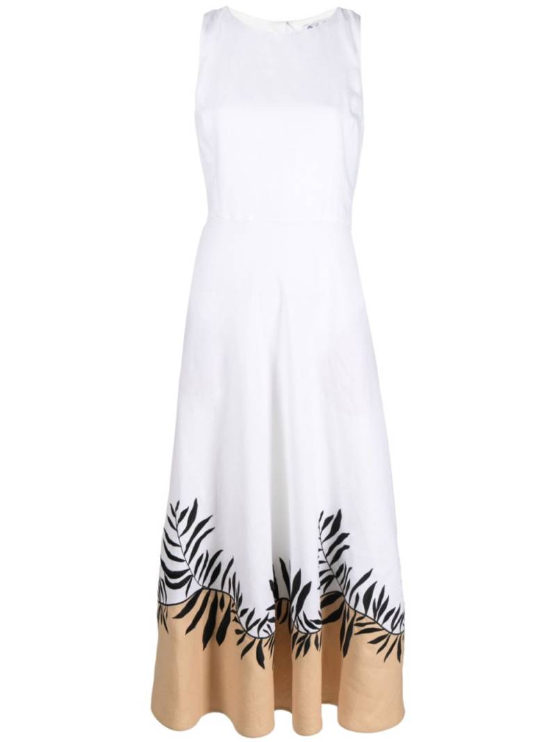 Loro Piana botanical print linen midi dress - White von Loro Piana