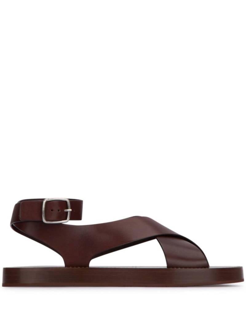 Loro Piana criss-cross leather sandals - Brown von Loro Piana