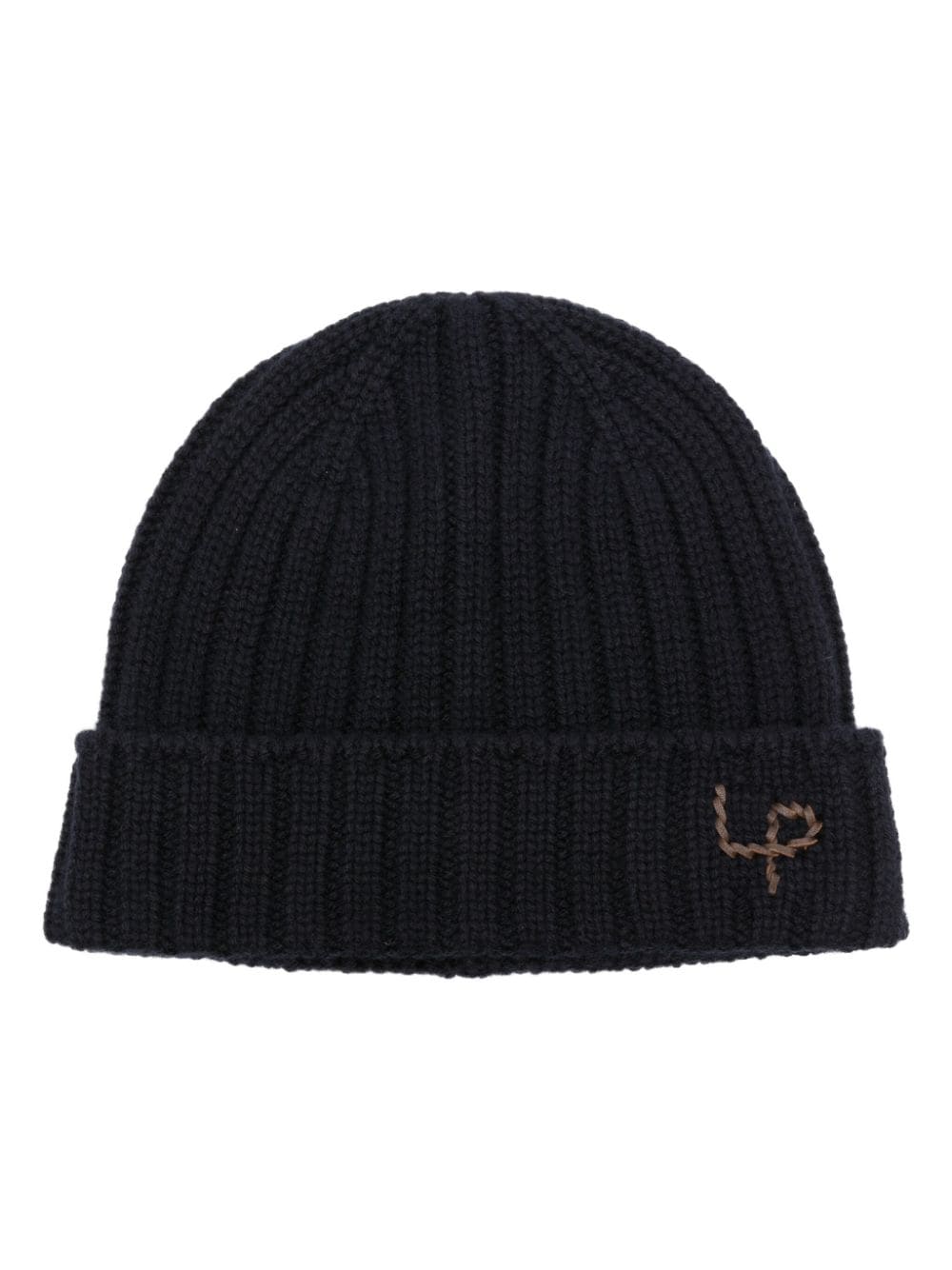 Loro Piana logo-embellished ribbed-knit beanie - Blue von Loro Piana