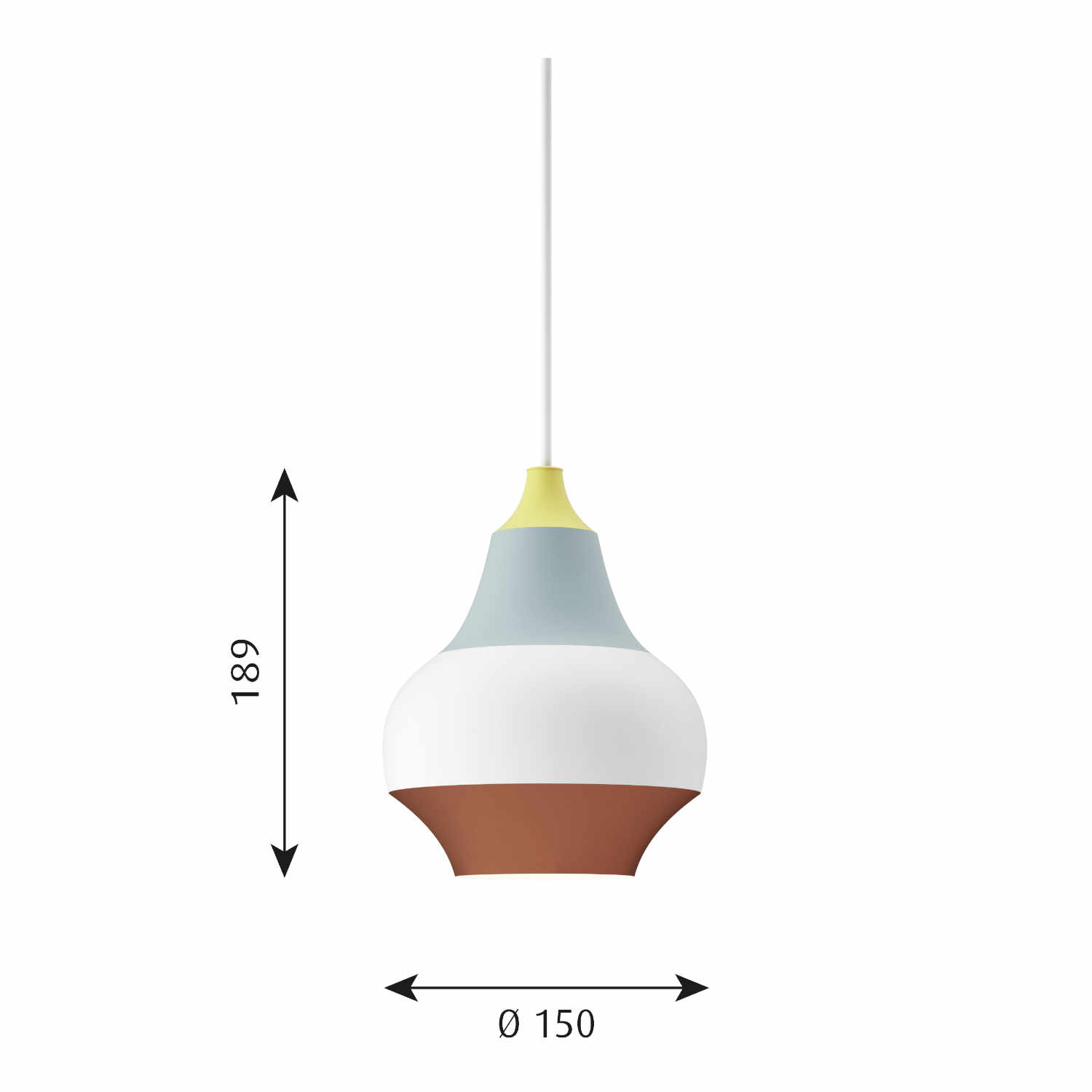 Cirque Pendelleuchte, Grösse ø 15 cm, Farbe gelbe spitze von Louis Poulsen