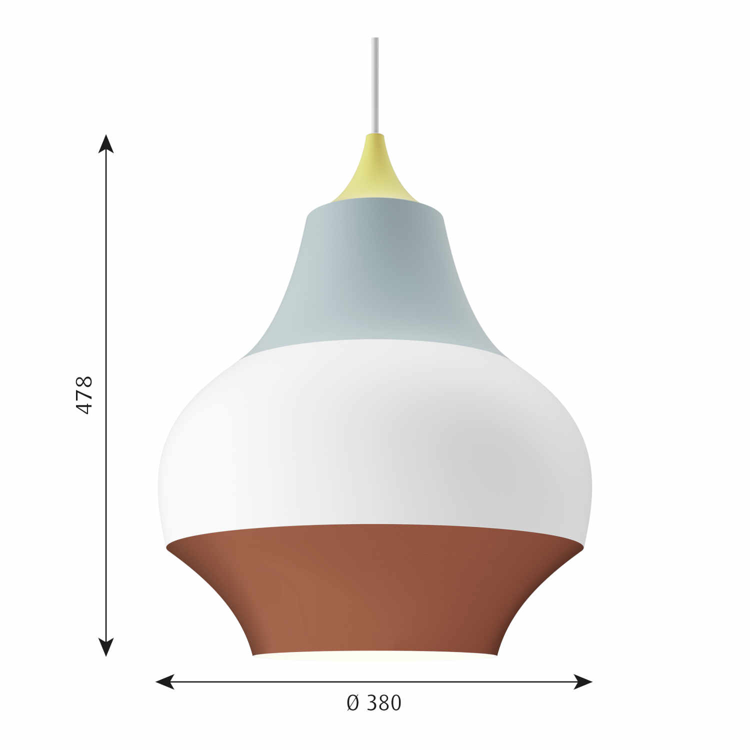 Cirque Pendelleuchte, Grösse ø 38 cm, Farbe gelbe spitze von Louis Poulsen