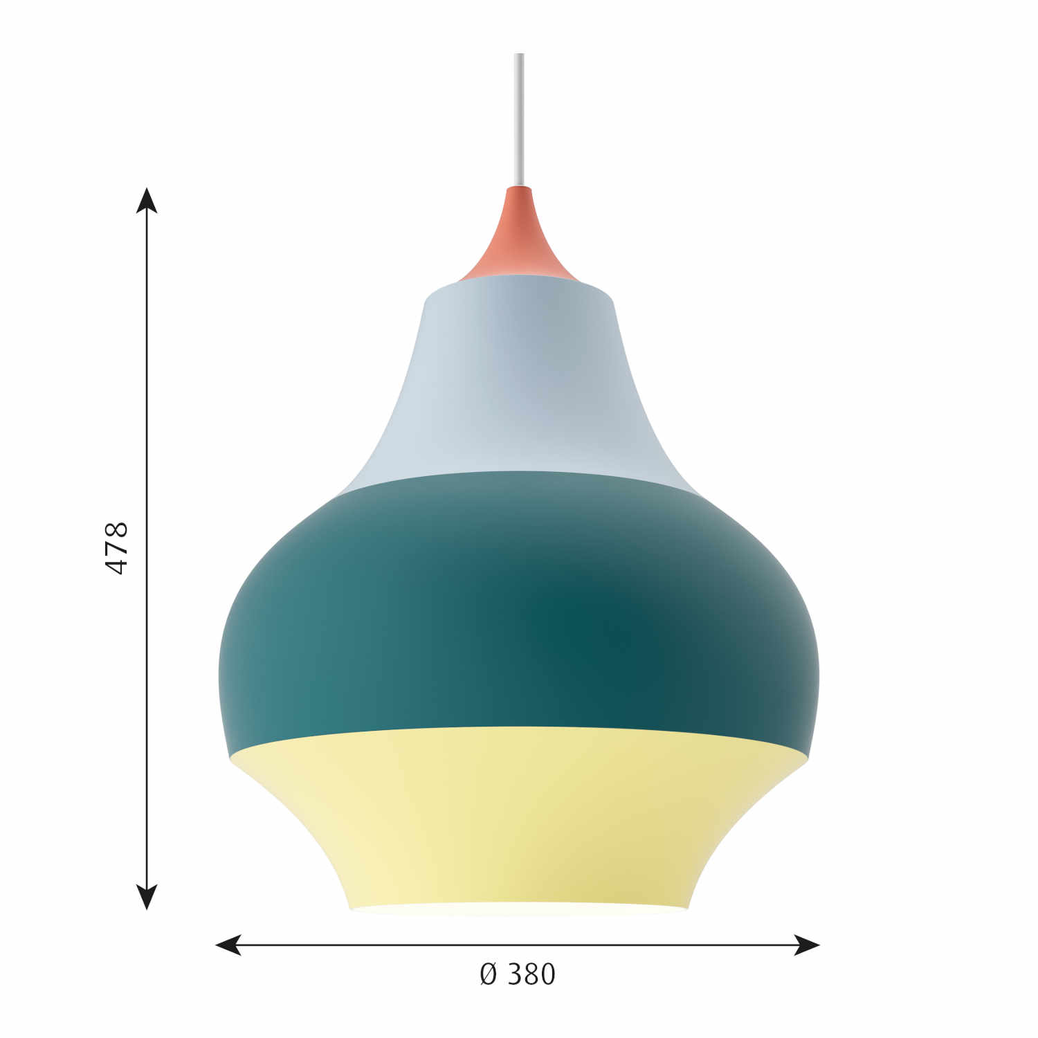 Cirque Pendelleuchte, Grösse ø 38 cm, Farbe rote spitze von Louis Poulsen