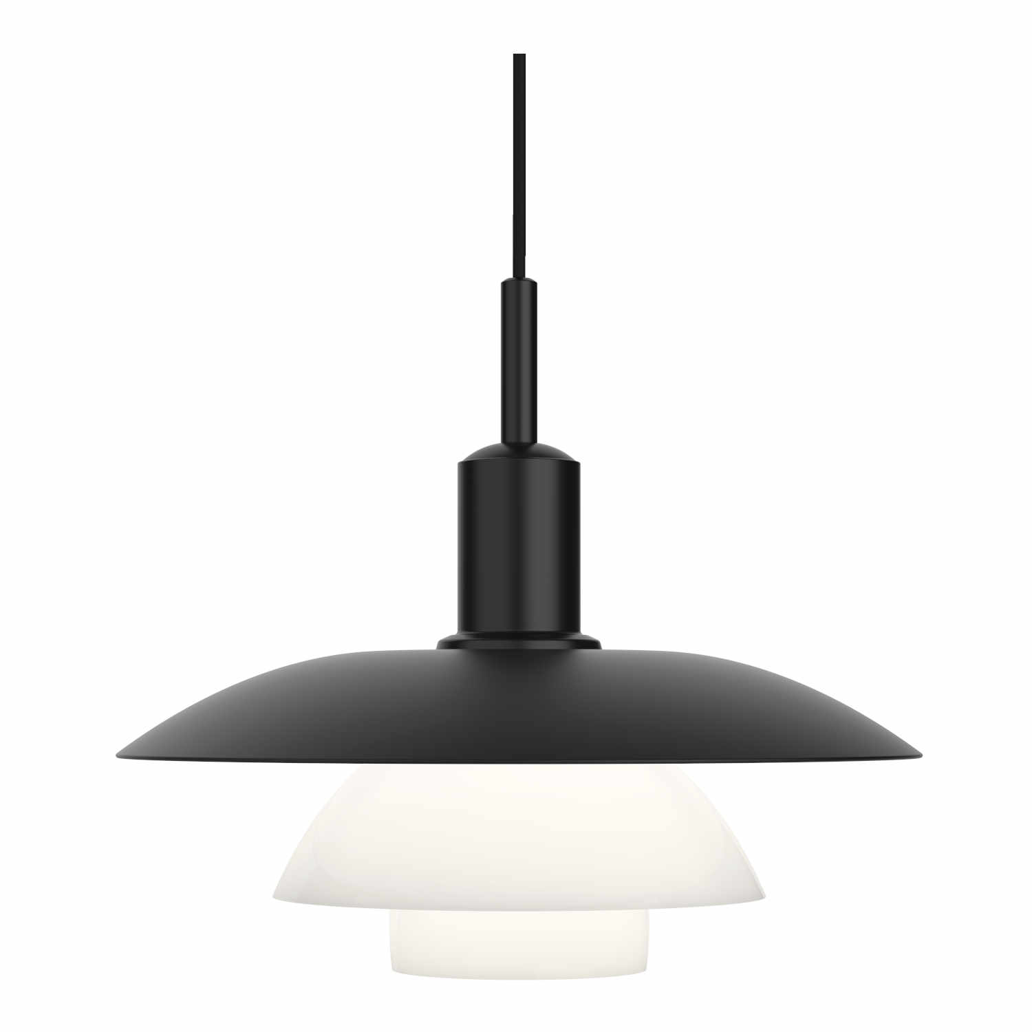 PH 5/5 LED Pendelleuchte, Farbe metall, schwarz/glas PH 5/5 LED Pendelleuchte, Farbe metall, schwarz/glas von Louis Poulsen