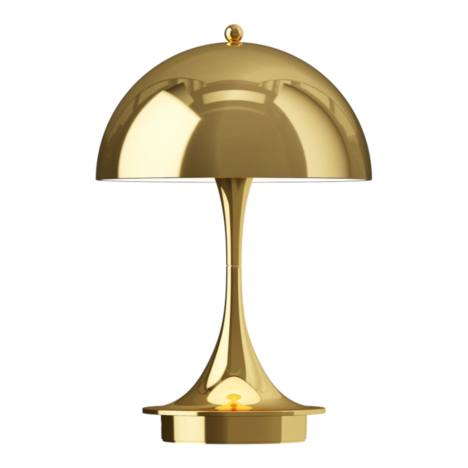 Panthella 160 Portable Akku LED Tischleuchte, Farbe lamp shade: beige / base: chrome von Louis Poulsen