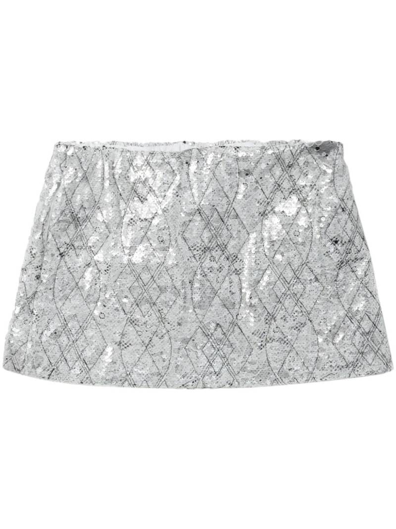 Louis Shengtao Chen sequined quilted miniskirt - Grey von Louis Shengtao Chen