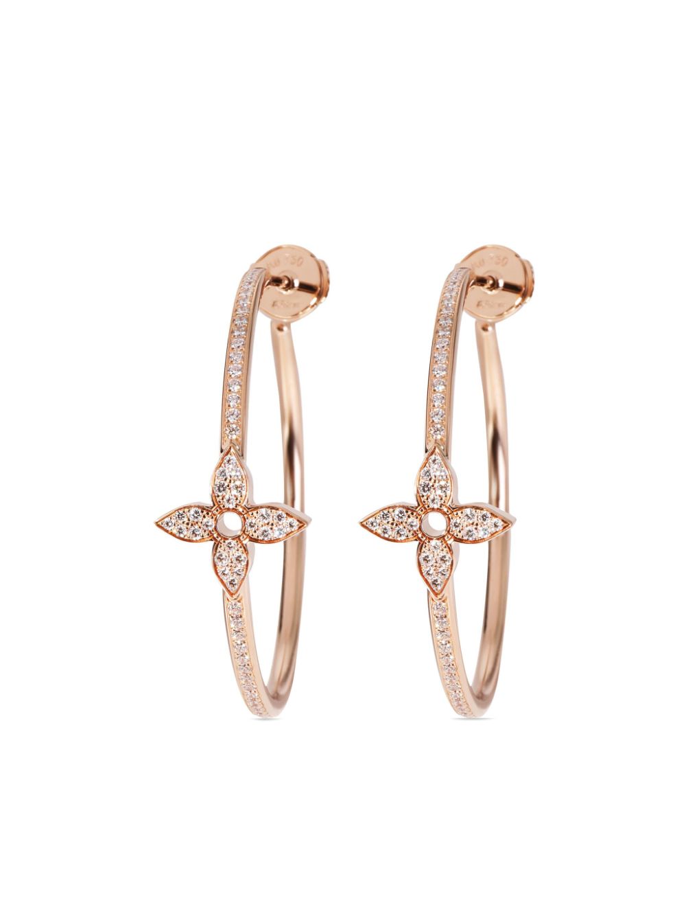 Louis Vuitton Pre-Owned 18kt gold Idylle Blossom diamond hoop earrings - Pink von Louis Vuitton Pre-Owned