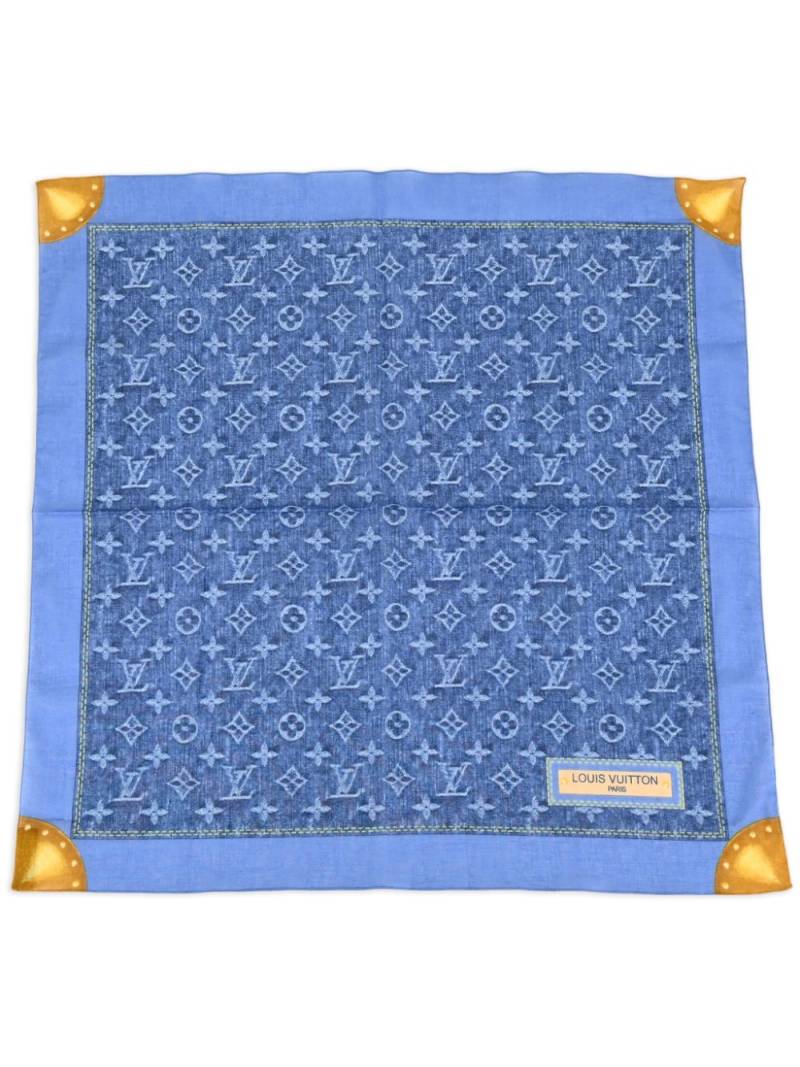 Louis Vuitton Pre-Owned 1990-2000 Monogram denim scarf - Blue von Louis Vuitton Pre-Owned