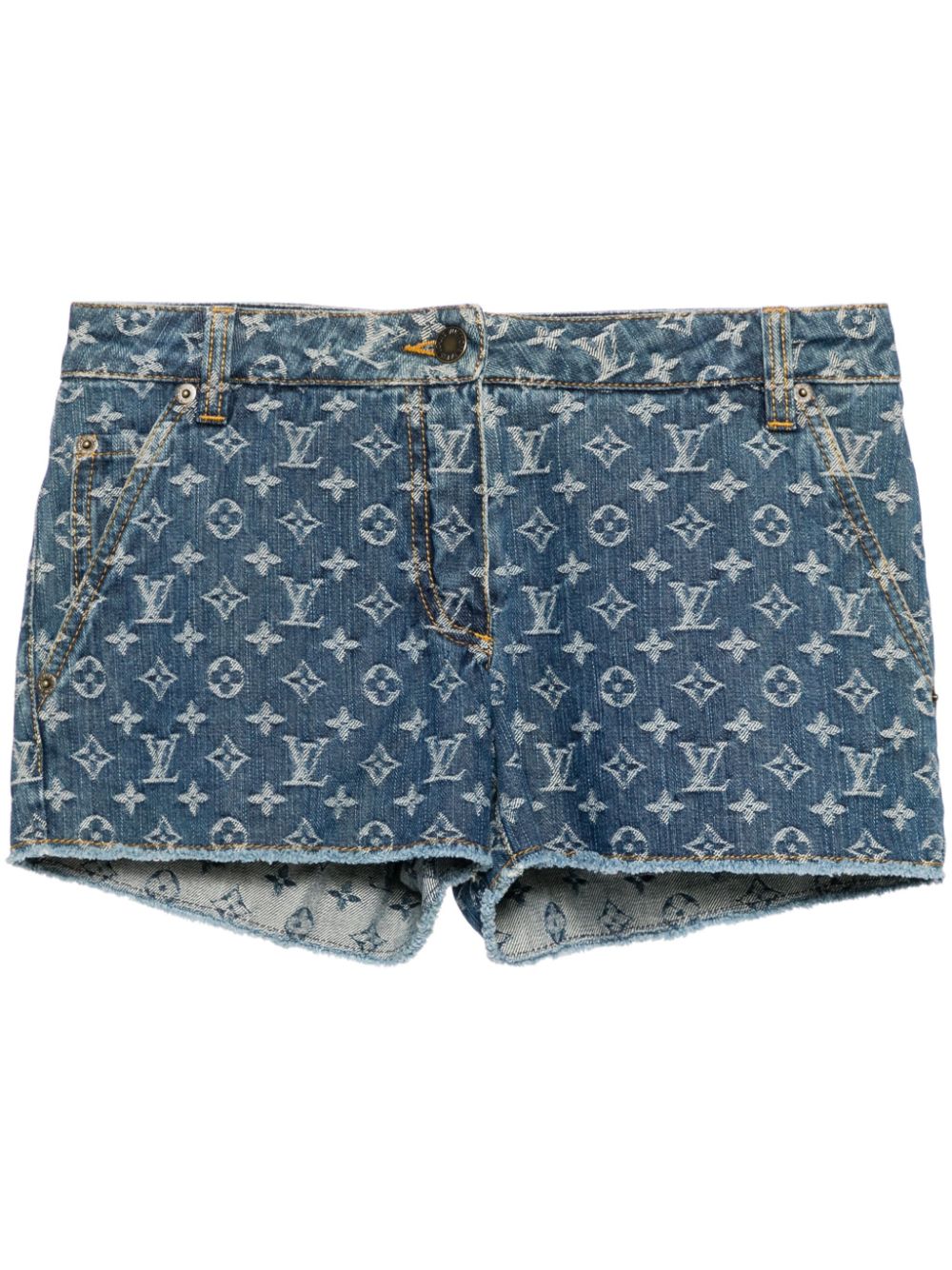 Louis Vuitton Pre-Owned 1990-2000s monogram denim shorts - Blue von Louis Vuitton Pre-Owned