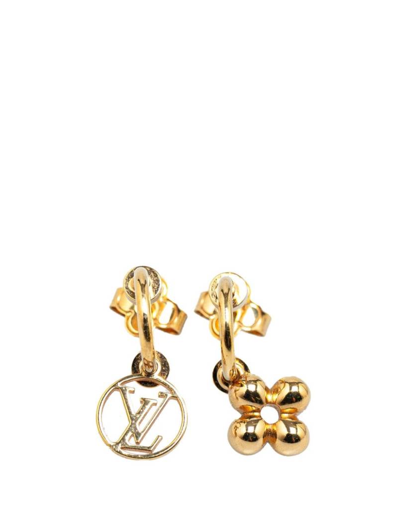 Louis Vuitton Pre-Owned 1990-2023 Gold Plated Blooming Push Back costume earrings von Louis Vuitton Pre-Owned