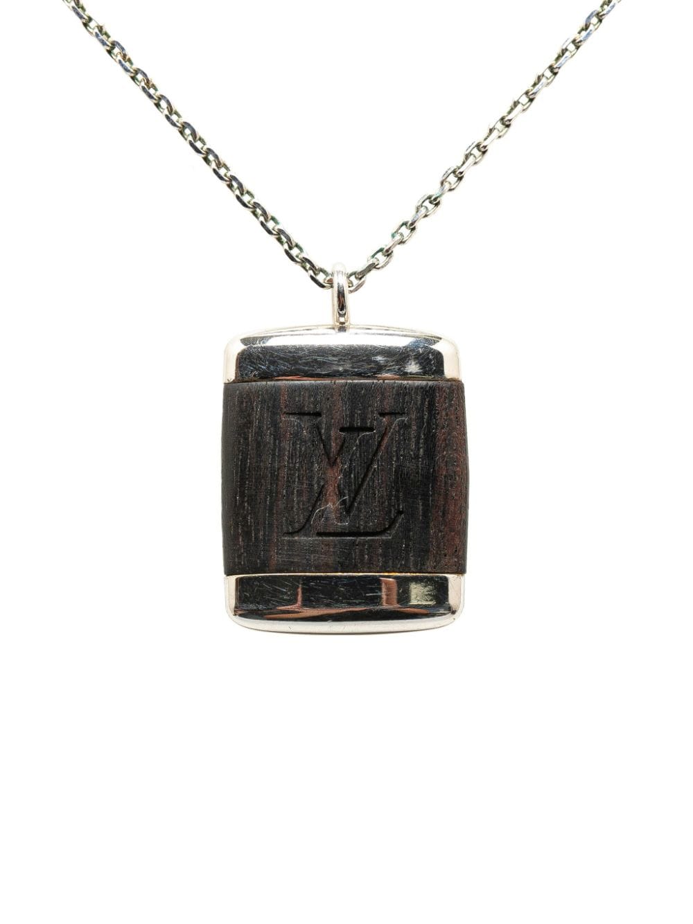 Louis Vuitton Pre-Owned 2000-2023 Pandantiff Bois Wood costume necklace - Silver von Louis Vuitton Pre-Owned