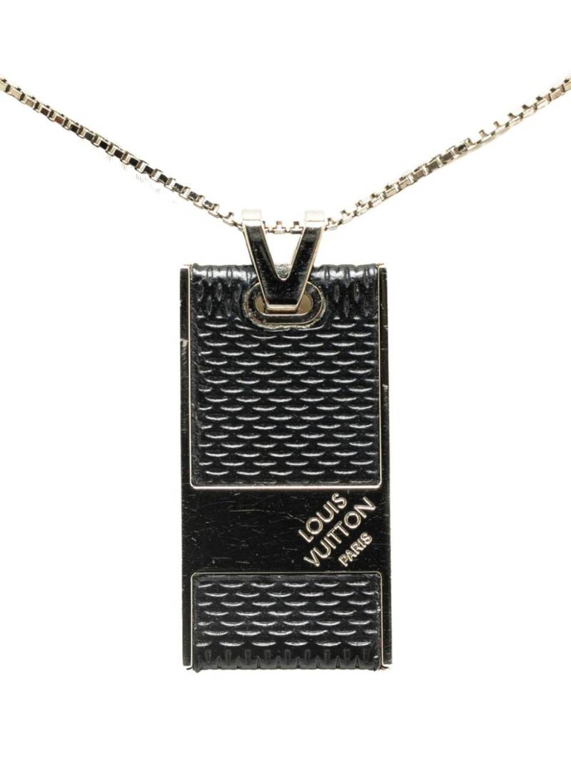 Louis Vuitton Pre-Owned 2009 Damier Graphite Pendant costume necklace - Black von Louis Vuitton Pre-Owned