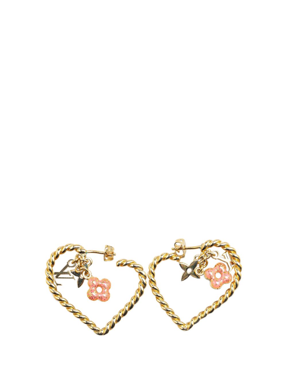 Louis Vuitton Pre-Owned 2009 Gold Plated Sweet In My Heart Hoop costume earrings von Louis Vuitton Pre-Owned