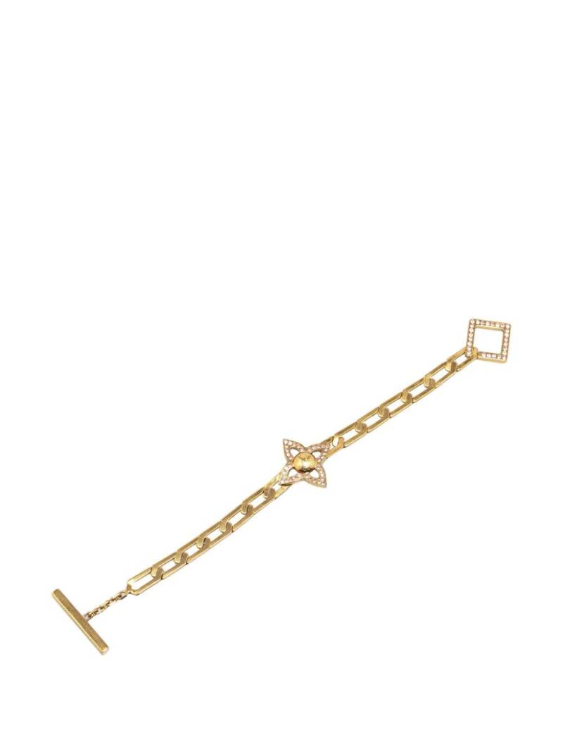 Louis Vuitton Pre-Owned 2010 Gold Plated Crystal Flower Power costume bracelet von Louis Vuitton Pre-Owned