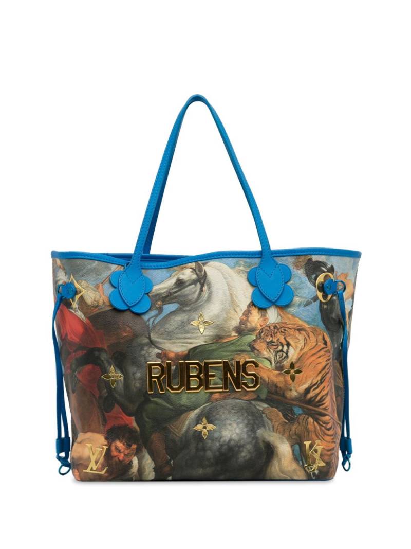 Louis Vuitton Pre-Owned 2017 Pre-Owned Louis Vuitton x Jeff Koons Masters Collection Rubens Neverfull MM Tote Bag - Blue von Louis Vuitton Pre-Owned