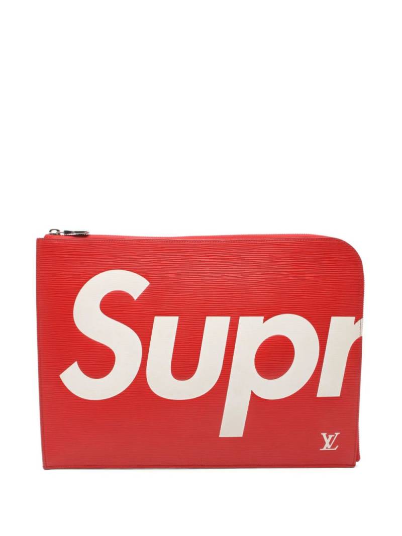 Louis Vuitton Pre-Owned 2017 x Supreme Pochette Joule GM clutch bag - Red von Louis Vuitton Pre-Owned