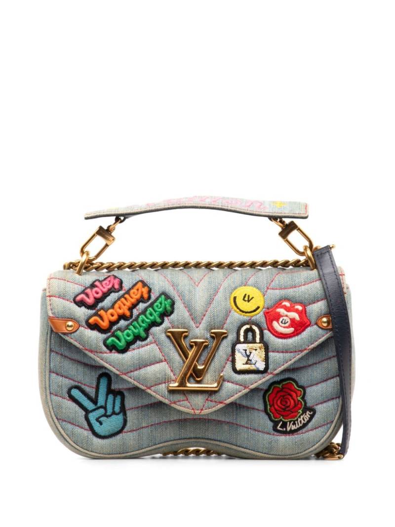 Louis Vuitton Pre-Owned 2018 Limited Edition Denim Patches New Wave Chain MM crossbody bag - Blue von Louis Vuitton Pre-Owned