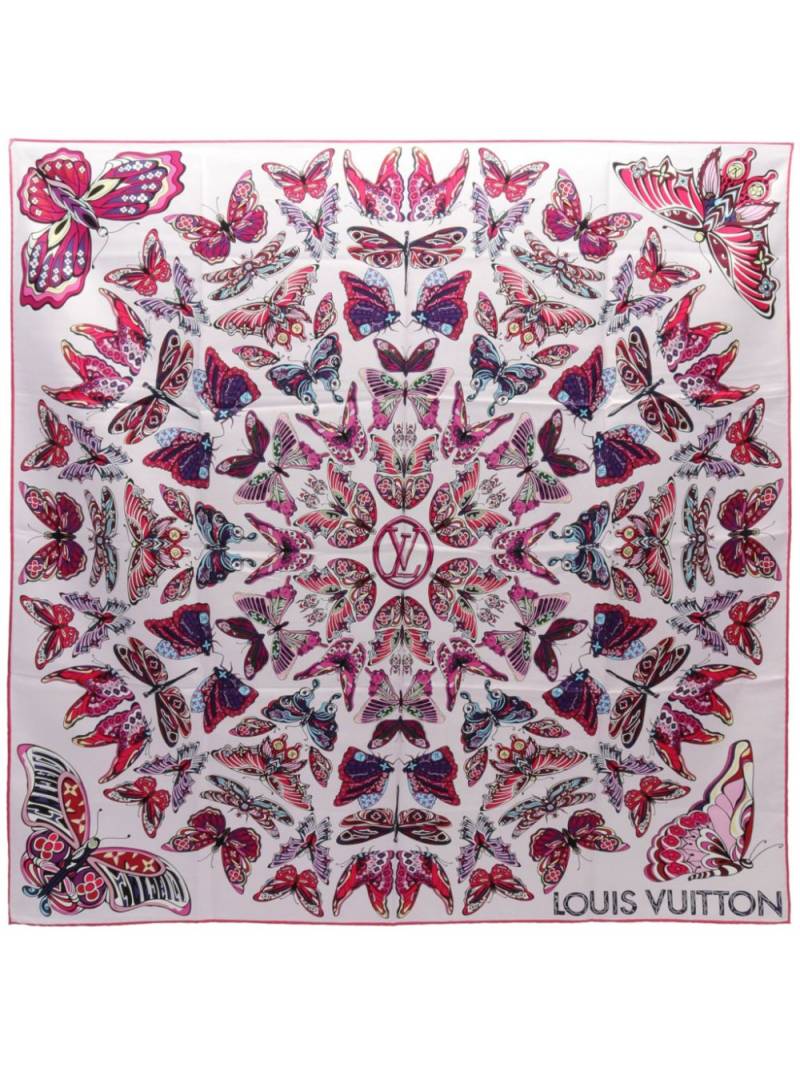 Louis Vuitton Pre-Owned 2018 butterfly-print scarf - White von Louis Vuitton Pre-Owned